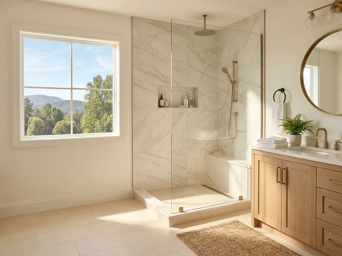 Tub-to-Shower Conversions — an example of the finished result